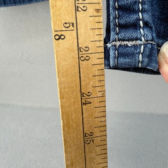 Miss Me Jean Capris Women's 29 (8) Blue Mid Rise Crop Sequin Accent Faux Pocket - Picture 12 of 13